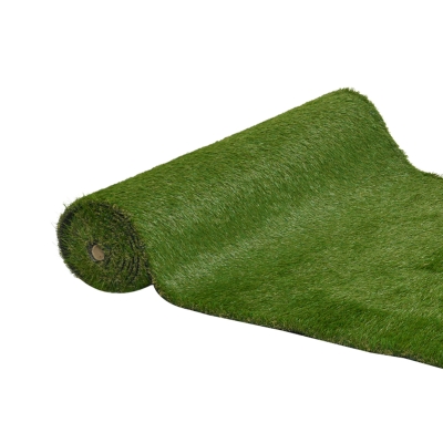 Outsunny 13' x 3.3' Artificial Turf Grass with Simulated Look & Feel, UV Protection, & Drain Holes for Rain, 1.2" Height