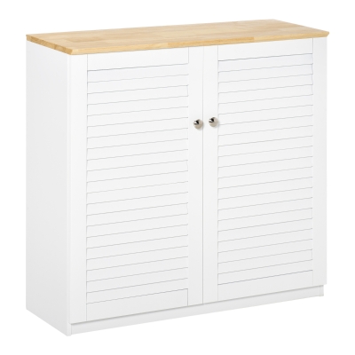 HOMCOM Storage Cabinet Floor Standing Cupboard Kitchen Sideboard with Louvred Door