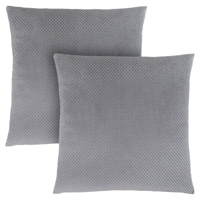 Monarch 18" x 18" Diamond Velvet Throw Pillow (Set of 2) - Silver