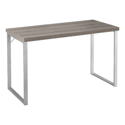 Monarch 48" Contemporary Simple Compact Office Computer Desk - Dark Taupe / Silver Metal