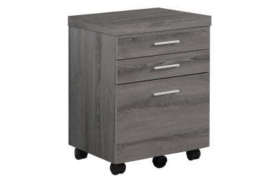 Monarch 3-Drawer Hollow-Core Rolling Filing Cabinet on Castors -Dark Taupe