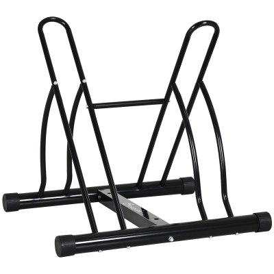 Soozier 2-Bike Floor Stand Storage Parking Rack with Stable & Strong Steel Frame, Double Sided Design & All-Around Use
