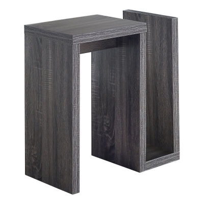 Monarch 24" Modern Wood Grain Side Accent Table with Magazine Storage - Grey Tones Finish