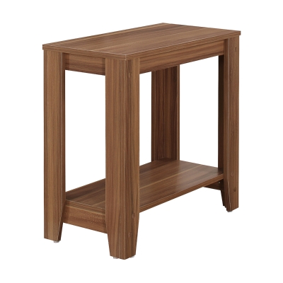Monarch 22" Transitional Style Rectangular Wood Grain-Look 2-Tier Side Accent End Table - Walnut Finish