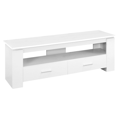 Monarch 48" Modern Open Storage Shelf 2-Drawer Console TV Stand - White Finish