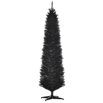 HOMCOM 7ft Artificial Christmas Tree, Halloween Style Indoor Decoration, Black