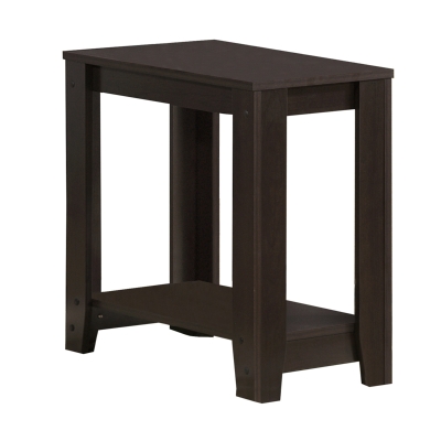 Monarch 22" Transitional Style Rectangular Wood Grain-Look 2-Tier Side Accent End Table - Cappuccino Brown Finish