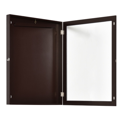 HOMCOM 24" x 32" Jersey Display Case, Memorabilia Acrylic Shadow Box with and Hanger, Cherry Brown