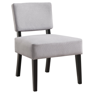 Monarch Contemporary Upholstered Accent Armless Slipper Chair - Light Grey