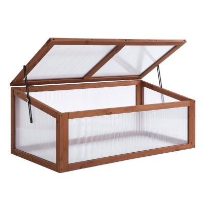 Outsunny Wooden Cold Frame Greenhouse with Polycarbonate Boards, 39" x 26" x 16"