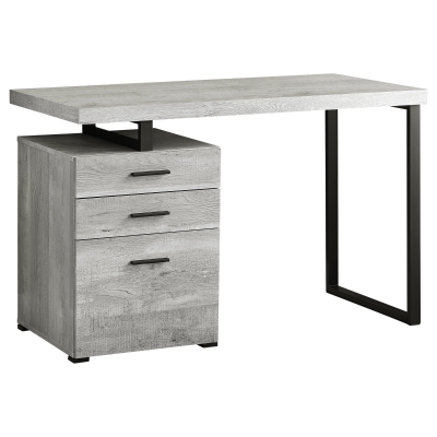Monarch 48" Contemporary 3 Drawer Reclaimed Wood-look Office Computer Desk - Grey