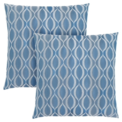 Monarch 18" x 18" Wave Pattern Throw Pillow (Set of 2) - Blue