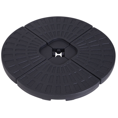 Outsunny Large 4 Piece Round Fillable Weighted Offset Market Patio Umbrella Base