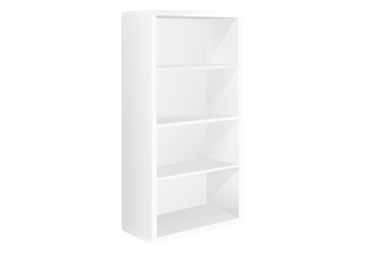 Monarch 48"H Contemporary Hollow-Core Bookcase with Adjustable Shelves - White