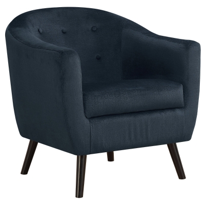 Monarch Tufted Mosaic Velvet Accent Barrel Tub Chair - Dark Blue
