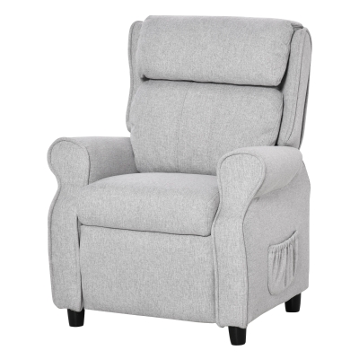 Qaba Kids Recliner Sofa Lounger with Footrest, for 3-8 years, Light Grey