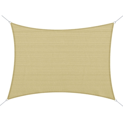 Outsunny 24' x 24' Outdoor Patio Sun Shade Sail Canopy Square UV Resistant - Sand