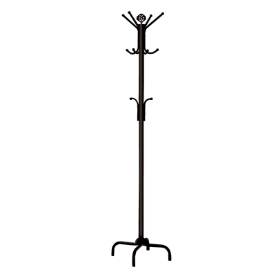 Monarch 70" 12-Hook Metal Coat Tree Hanger Rack - Black Finish