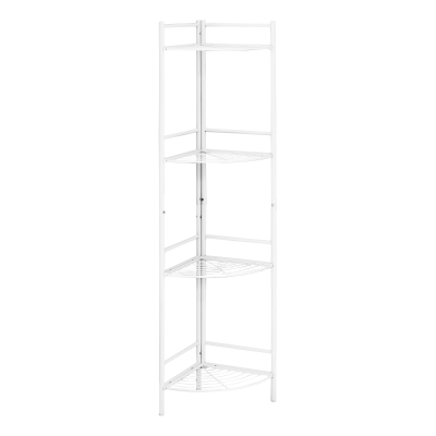 Monarch 58" H Modern 4-Tier Metal Corner Etagere Bookcase - White