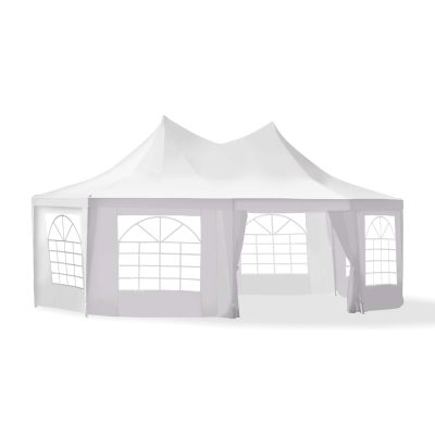 Outsunny 22' x 16' Large UV Resistant Octagonal 8-Wall Party Canopy Gazebo Tent with Removable Side Walls - White