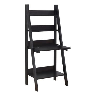 Monarch 61"H High Laddle Style Bookcase with Drop Down Desk Space - Cappuccino