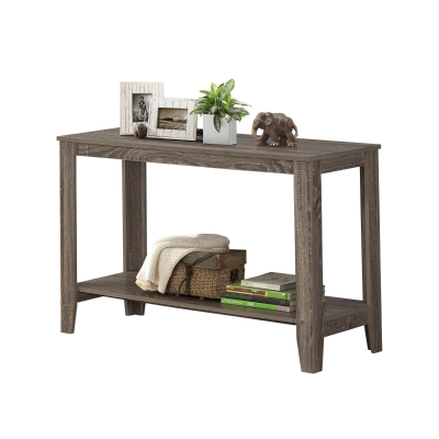Monarch 44" Contemporary Rectangular Reclaimed Wood-look Sofa Console Table - Dark Taupe