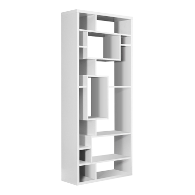Monarch 72"H Modern Backless Bookcase with Asymmetrical Shelves - White
