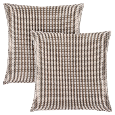 Monarch 18" x 18" Abstract Dot Pattern Throw Pillow (Set of 2) - Light / Dark Brown