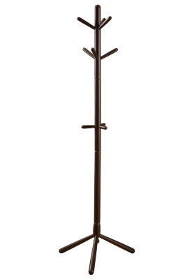 Monarch 69" Contemporary Modern 9-Hook Wooden Coat Tree Hanger Rack - Cappuccino Brown Finish