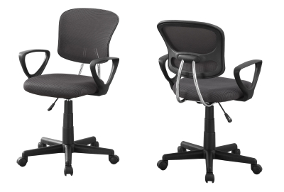 Monarch Ergonomic Swivelling Juvenile Curved Mid Back Office Chair - Black
