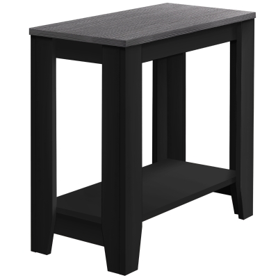 Monarch Modern Thick Panel Rectangular Accent Table with Wood-Look Finish - Black / Grey Top