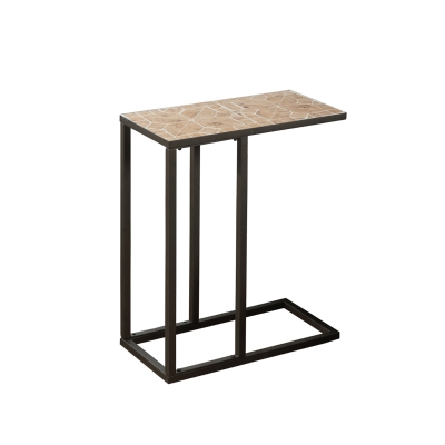 Monarch 25" Modern Mosaic Tile Top Hammered Brown Metal Frame C-Shaped Snack Accent Side End Table - Terracotta Tile Finish