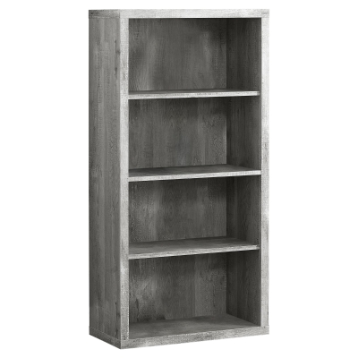 Monarch 48" Contemporary Rustic Adjustable 4 Shelf Reclaimed Wood-look Bookshelf - Grey