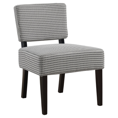 Monarch Contemporary Two-Tone Abstract Dot Pattern Accent Slipper Chair - Light Grey / Black