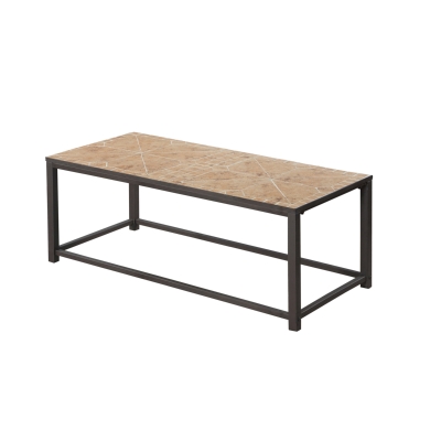 Monarch 42" Elegant Inset Mosaic Tile Top Hammered Brown Metal Frame Accent Coffee Table - Terracotta Finish