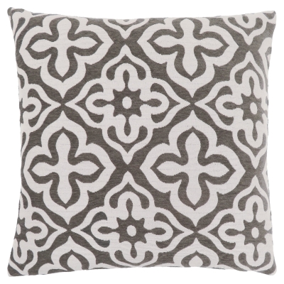 Monarch 18" x 18" Geometric Motif Decorative Throw Pillow (1 pc) - Dark Taupe