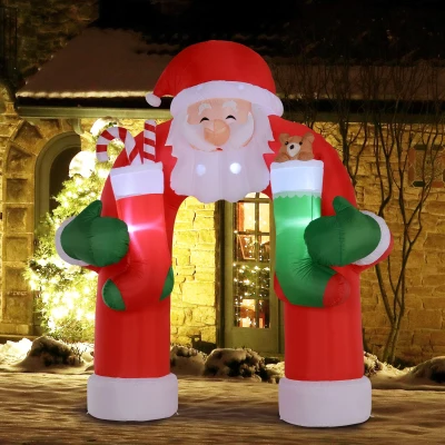 HOMCOM 11ft Giant Santa Claus Inflatables with LED Lights