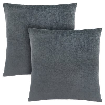 Monarch 18" x 18" Mosaic Velvet Decorative Throw Pillow (Set of 2) - Dark Grey