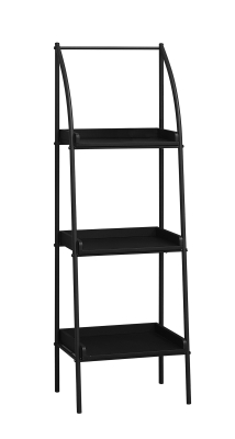 Monarch 48" Contemporary Open Concept 3 Shelf Bookshelf - Black