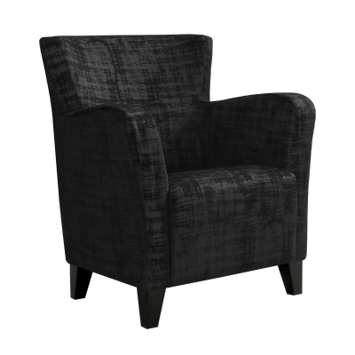 Monarch Europa Brushed Velvet Wing Back Accent Chair - Black