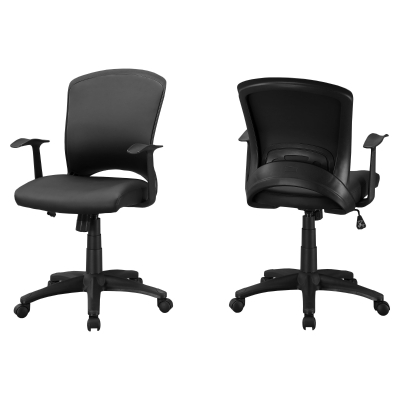 Monarch Ergonomic Swivelling Faux Leather Mid Back Office Chair - Black