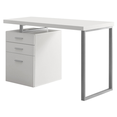 Monarch 48" Left or Righ Facing Computer Desk with Storage Drawers - White