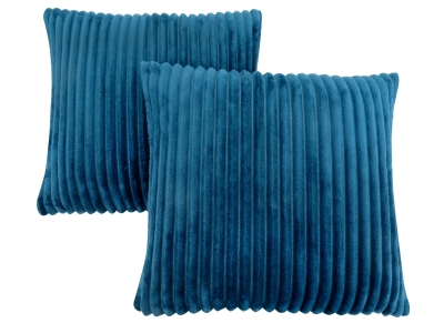 Monarch 18" x 18" Ultra Soft Ribbed Style Throw Pillow (Set of 2) - Blue