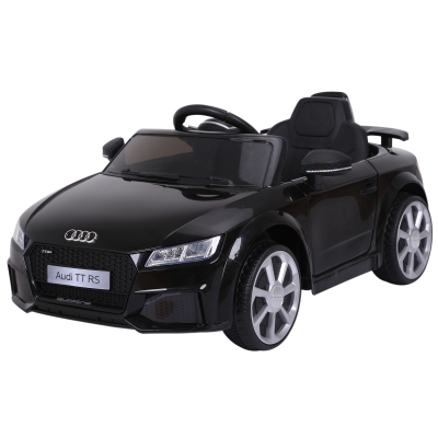 Aosom 6V Audi TT RS Kids Licensed Electric Sports Car Ride On Toy One Seat Battery Powered High/Low Speed Headlight Music and Remote Control - Black