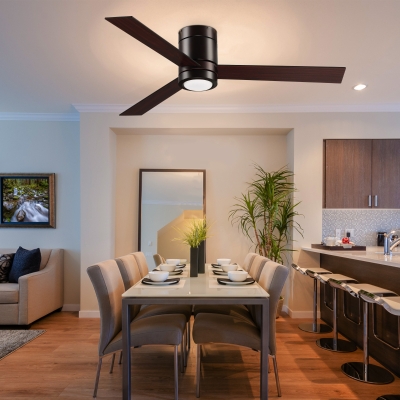 HOMCOM Mount Ceiling Fan with Light, Modern Indoor LED Lighting Fan with Remote Controller, for Bedroom, Living Room, Brown