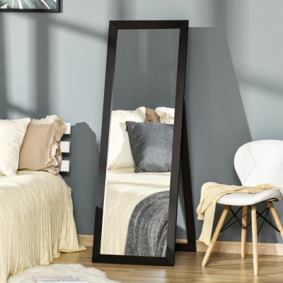 HOMCOM Full Length Mirror, Floor Standing Mirror, Dressing Mirror for Living Room, Bedroom, Brown