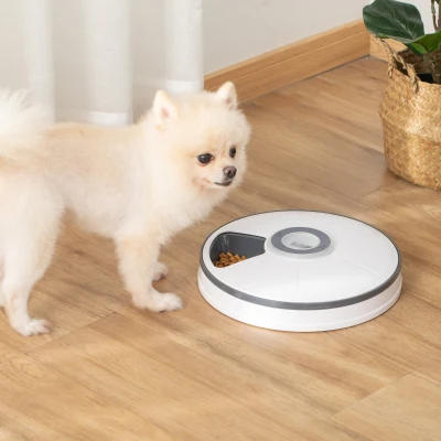 PawHut Auto Cat & Dog Meal Dispenser, 6 Trays, 128ml