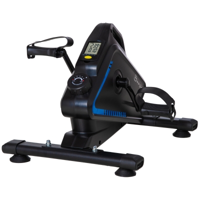 Soozier Indoor Mini Exercise Bike Portable Pedal Manual Arm & Leg Exerciser Machine, Black & Blue