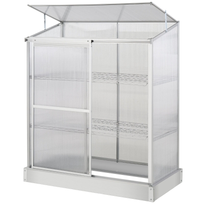 Outsunny 3 tier Greenhouse Outdoor Plant Garden Transparent Sunlight Board w / Foundation