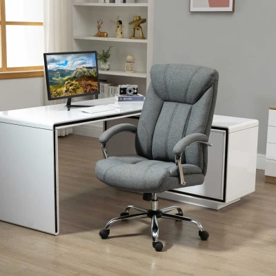 Vinsetto High Back Office Chair, Swivel Wheels, Gray